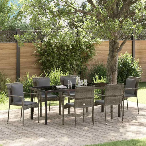 Conjunto de Jantar para Jardim   Cinzeto Vime PE (7 pcs)