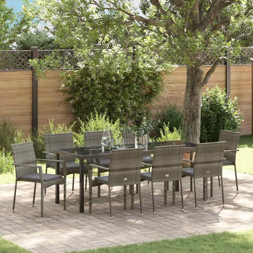 Conjunto de Jantar para Jardim   Cinzeto Vime PE (9 pcs)