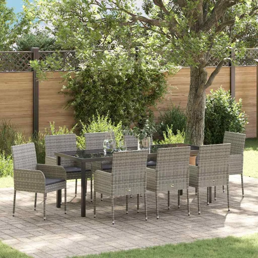 Conjunto de Jantar para Jardim   Cinzeto Vime PE (9 pcs)