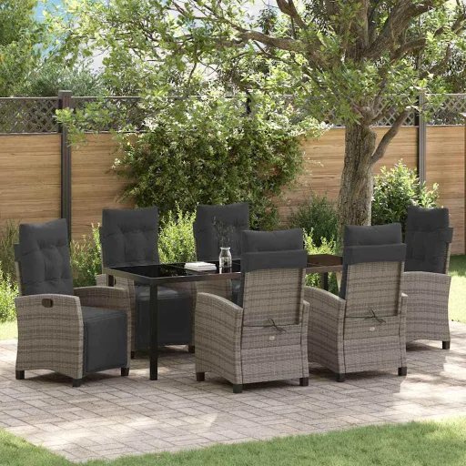 Conjunto de Jantar para Jardim   Cinzeto Vime PE (7 pcs)