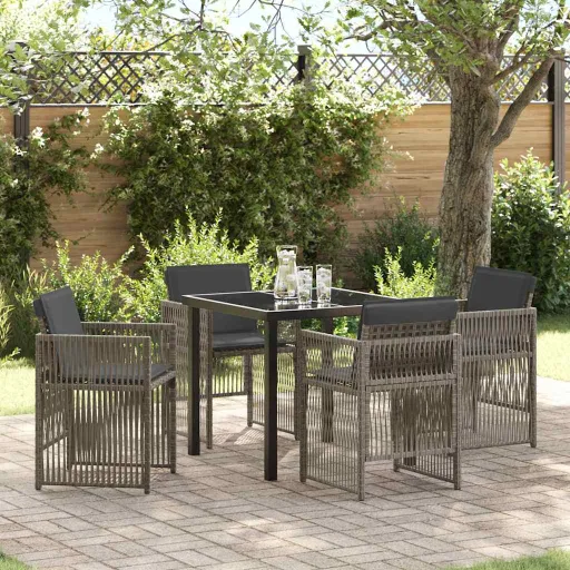 Conjunto de Jantar para Jardim   Cinzeto Aço Revestido a pó (5 pcs)
