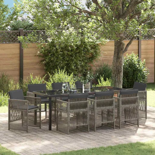 Conjunto de Jantar para Jardim   Cinzeto Aço Revestido a pó (9 pcs)