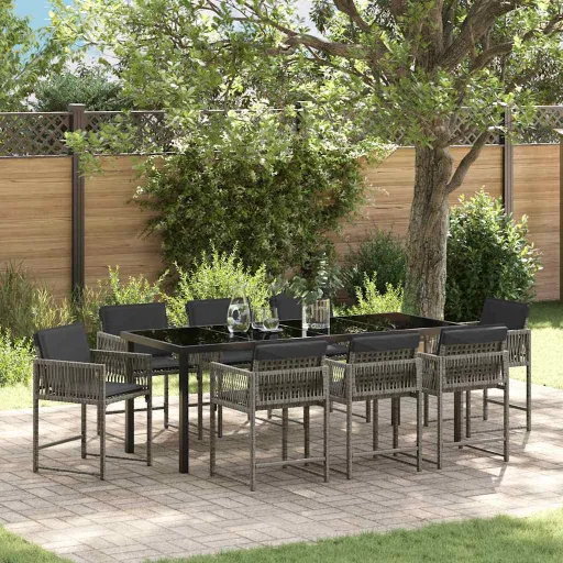 Conjunto de Jantar para Jardim   Cinzeto Vime PE (9 pcs)