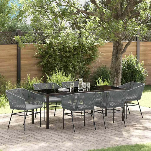 Conjunto de Jantar para Jardim   Cinzeto Rattan Sintético (7 pcs)