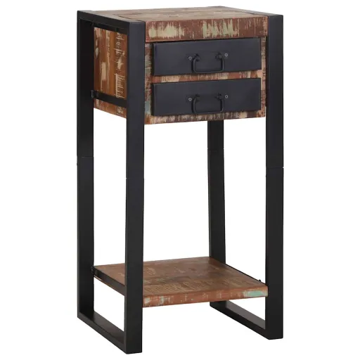 Mesa de Apoio com Gaveta Multicolor Madeira Reforçada Sólida