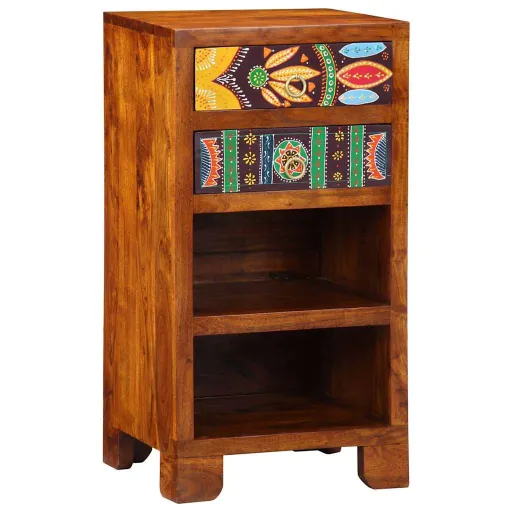 Mesa de Apoio Floral com Gaveta Castanho 40 x 35 x 75 cm