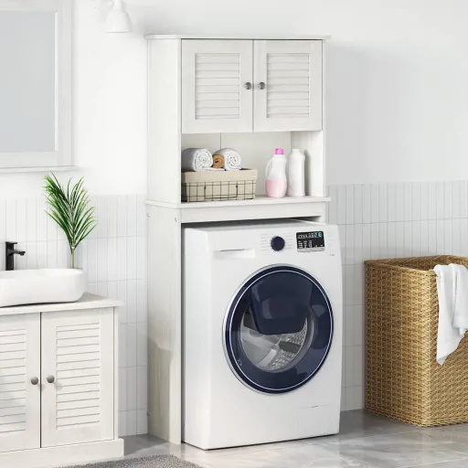 Armário para Máquina de Lavar VIGO Branco e Branco Antigo