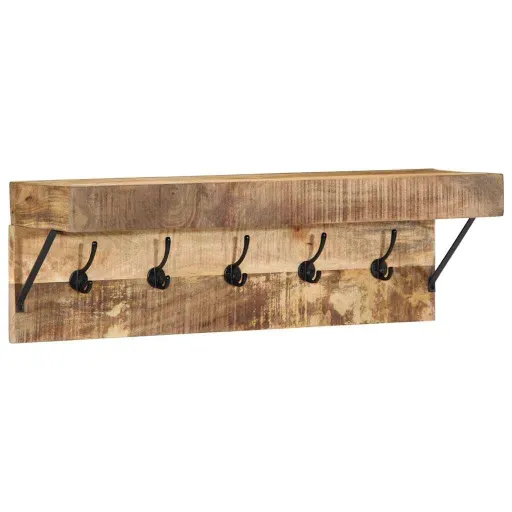 Cabideiro Castanho 73 x 19 x 23 cm Madeira de Mangueira Maciça