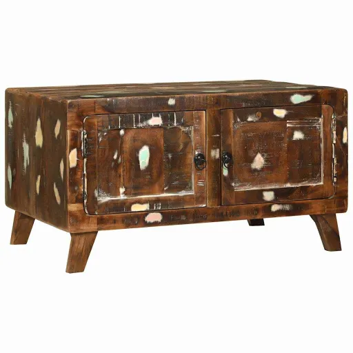Mesa de Centro Multicolor Madeira Reforçada Sólida