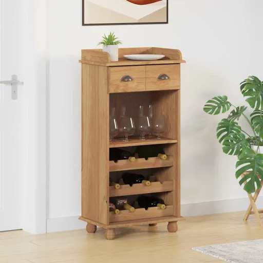 Armário de Vinho ASKIM Cera de Mel 57 x 37 x 114 cm