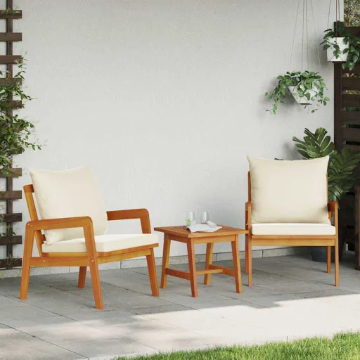 Cadeira de Jardim   Óleo Natural Madeira Sólida de Acácia (2 pcs)