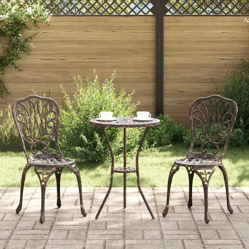 Conjunto Bistro de Jardim   Bronze Alumínio (3 pcs)