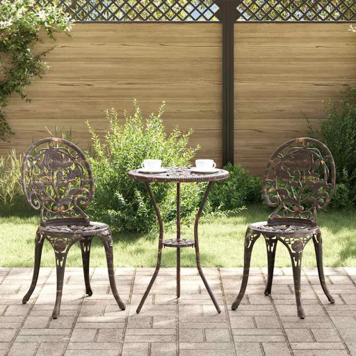 Conjunto Bistro de Jardim   Bronze Alumínio (3 pcs)