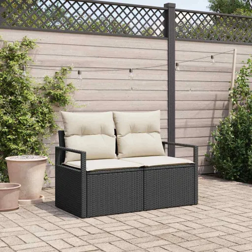 Sofá de Jardim com Almofada 120 x 62 x 69 cm. Vime PE