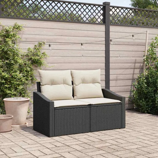 Sofá de Jardim com Almofada 123 x 62 x 69 cm Vime PE