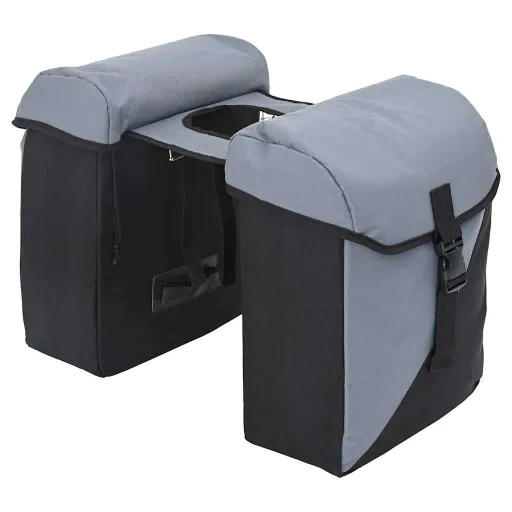 Bolsa de Bicicleta Cinza e Preto 31,5 x 15,5 x 40 cm Poliéster