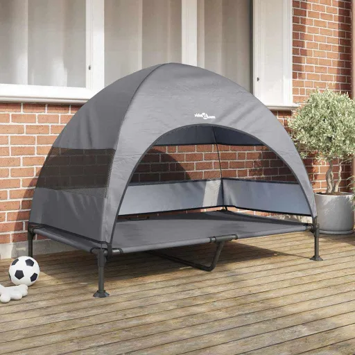 Cama Elevada para Cachorro Cinzento-Claro 127 x 81 x 108 cm