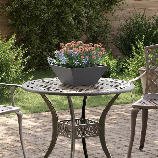 Vaso de Jardim Preto 35 x 35 x 15 cm Aço Laminado a Frio
