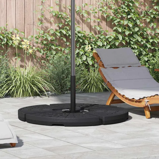 Base de Guarda-Sol em Forma de Ventoinha   Preto (4 pcs)