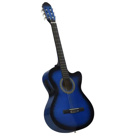 Guitarra Clássica Cutaway com Equalizador e 6 Cordas Azul
