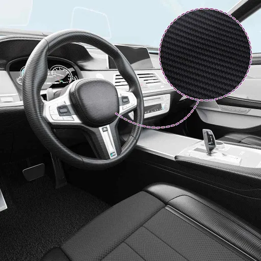 Películas para Carro   100x150 cm + 50x150 cm 3D Preto (2 pcs)