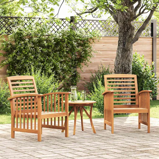 Cadeiras de Jardim   Madeira Acácia Maciça (2 pcs)