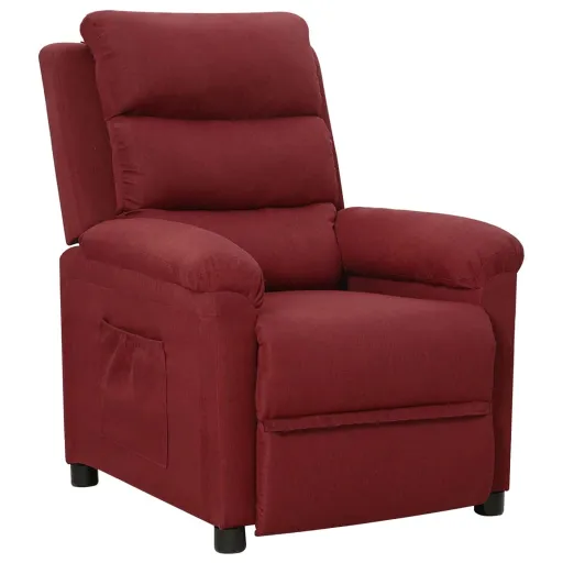 Poltrona Reclinável Tecido Vermelho Tinto