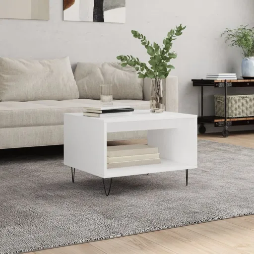 Mesa de Centro 60x50x40 cm Derivados de Madeira Branco