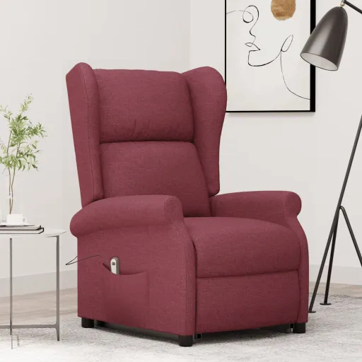 Poltrona Elevatória Tecido Vermelho Tinto