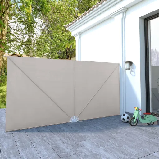 Toldo Lateral Dobrável para Terraço 400x200 cm Creme
