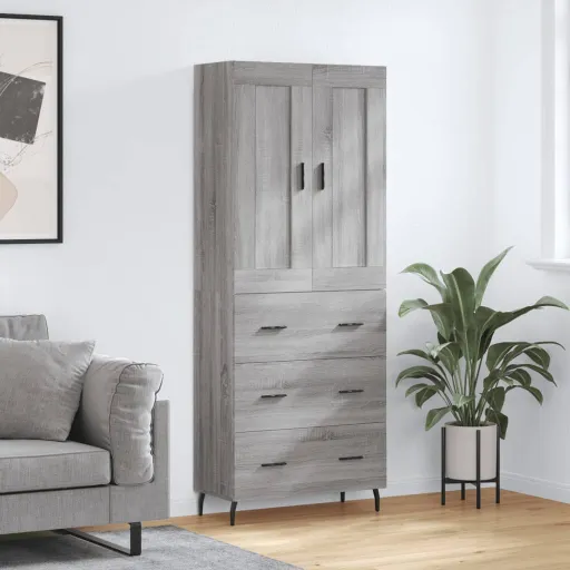 Armário Alto 69,5x34x180 cm Derivados de Madeira Sonoma Cinza