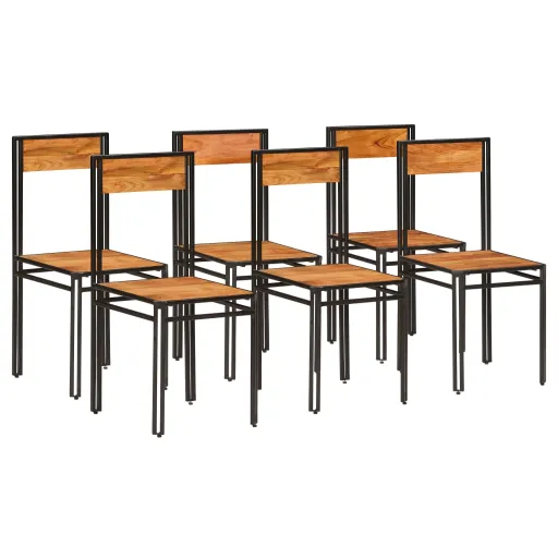 Cadeiras de Jantar   Madeira de Acácia Maciça (6 pcs)