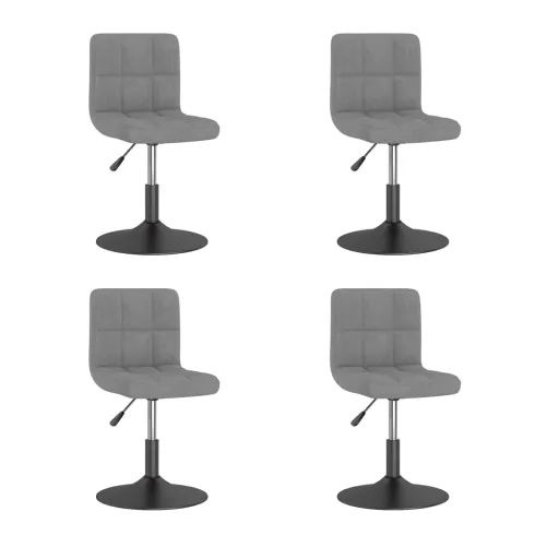 Cadeiras de Jantar Giratórias   Veludo Cinzento-Claro (4 pcs)