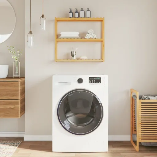 Unidade de 3 Prateleiras de Parede p/ WC 60x15x54 cm Bambu