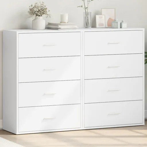 Aparadores   60x31x84 cm Derivados de Madeira Branco (2 pcs)