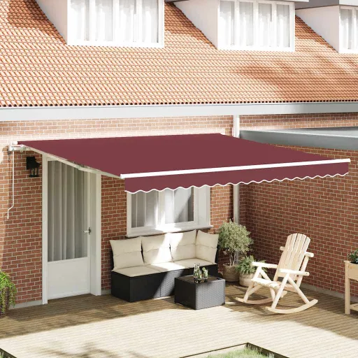 Toldo Retrátil Automático 400x300 cm Bordô