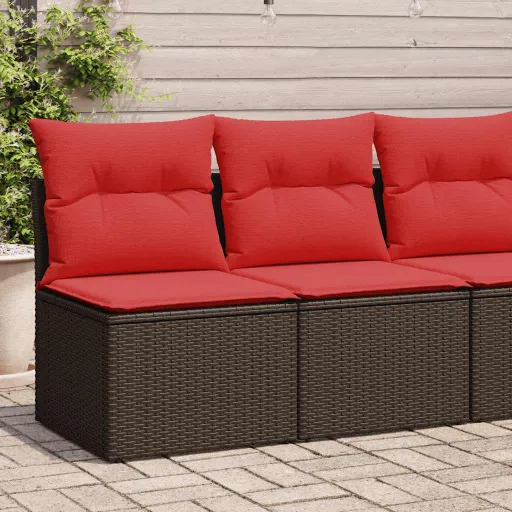 Conj. Sofás Jardim c/ Almofadões Vime PE/Acácia Castanho (2 pcs)