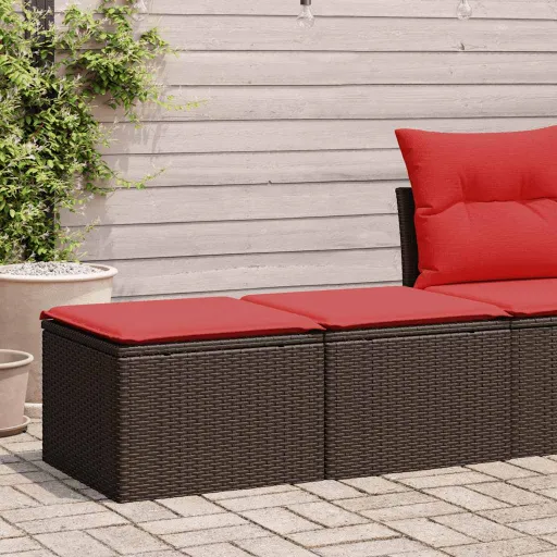 Conj. Sofás Jardim c/ Almofadões Vime PE/Acácia Castanho (2 pcs)