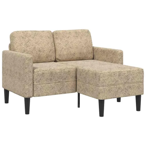 Sofá 2 Lugares com Chaise em L 125 cm Couro Artificial