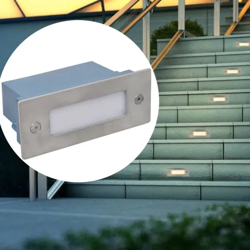 2 Luzes LED Embutidas para Escadas 44 x 111 x 56 mm