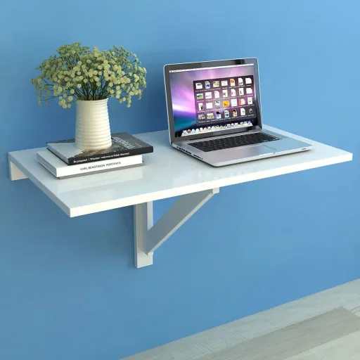Mesa de Parede Dobrável 100x60 cm Branco