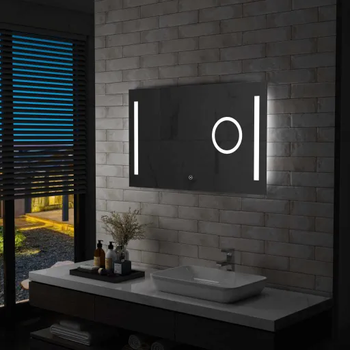 Espelho de Parede LED c/ Sensor Tátil Casa de Banho 100x60 cm