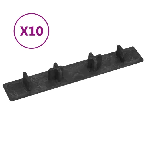 Tampas para Extremidades de Pavimento   Plástico Preto (10 pcs)