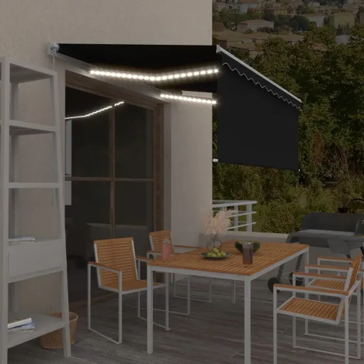 Toldo Retrátil Manual com Estore/LED 3x2,5 m Antracite