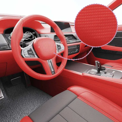 Películas para Carro   100x150 cm + 50x150 cm Vermelho 4D (2 pcs)
