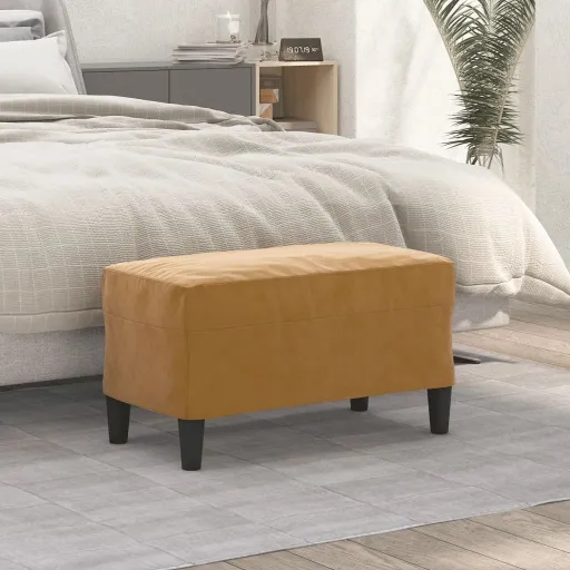 Banco 70x35x41 cm Veludo Castanho