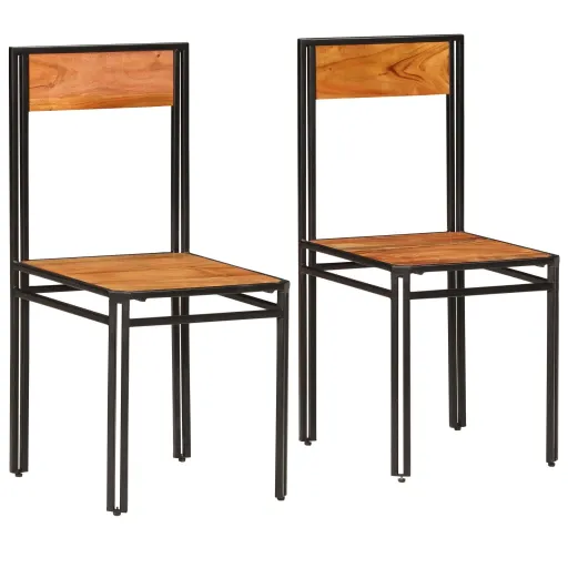 Cadeiras de Jantar   Madeira Acácia Maciça (2 pcs)