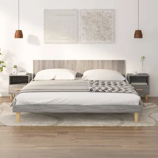 Mesas de Cabeceira   40x35x47 cm Sonoma Cinzento (2 pcs)