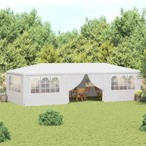 Tenda Festas Profissional + Paredes Laterais 4x9m 90g/m² Branco