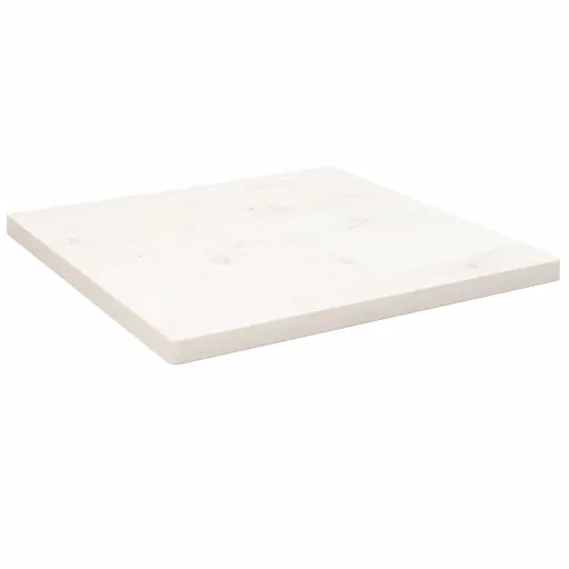 Tampo de Mesa Quadrado 50x50x2,5 cm Pinho Maciço Branco